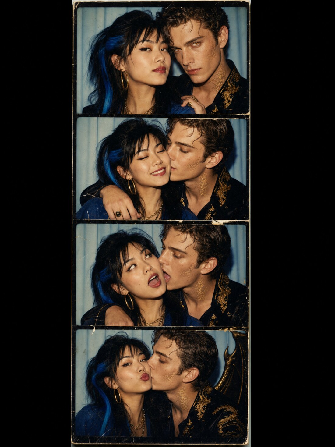 Andi & Damian 1980s mall photo booth