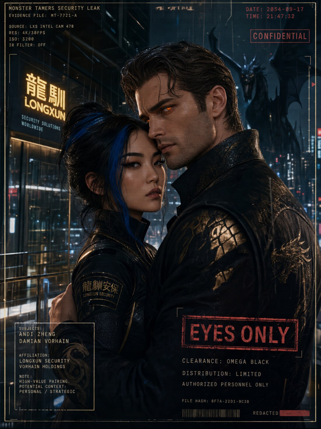 Andi & Damian future tech-noir scandal