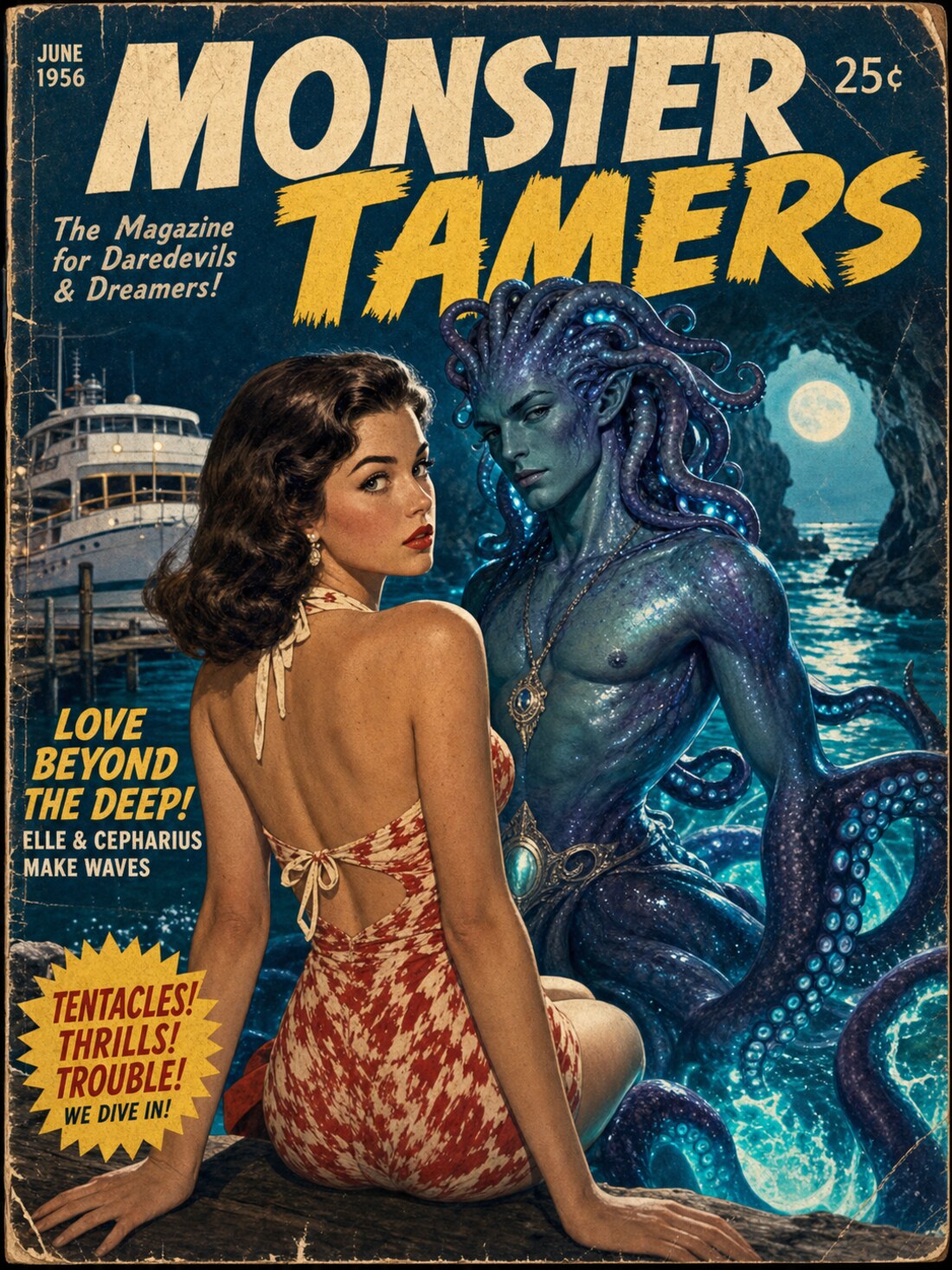 Elle & Cepharius — Monster Tamers June 1956, 'Love Beyond the Deep'