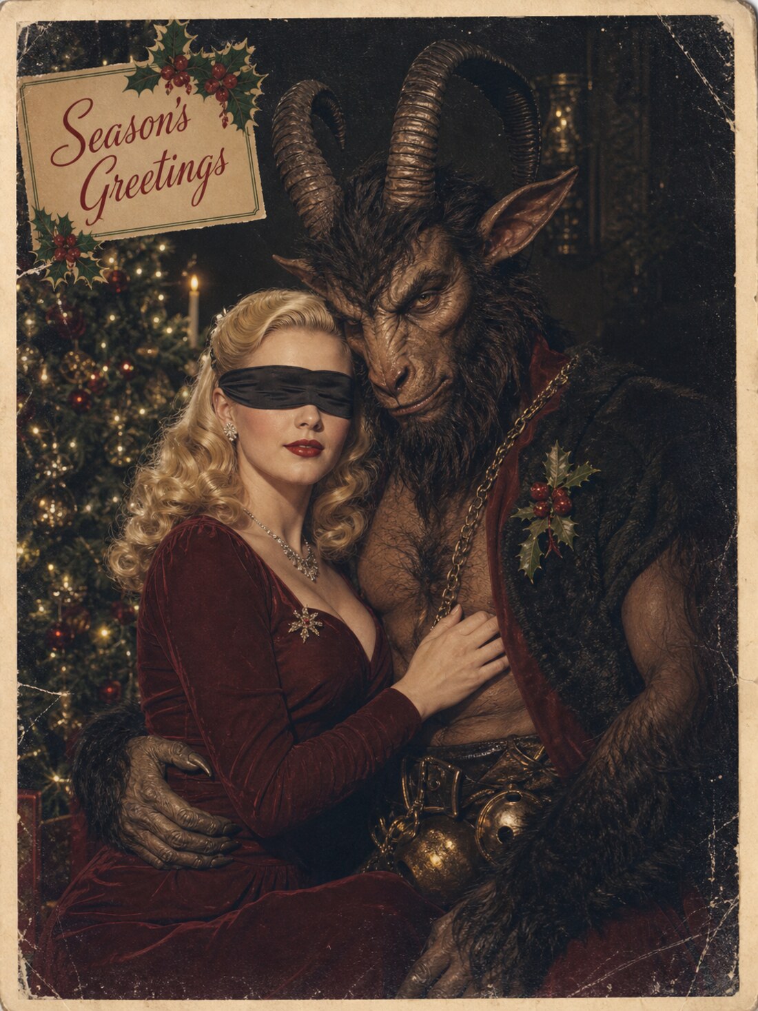 Satin & Aceon 1940s holiday greeting