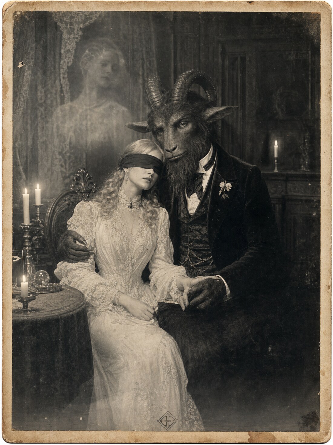 Satin & Aceon 1910s spirit photograph